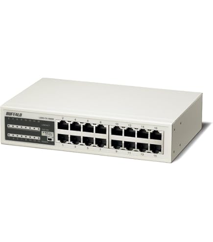 BUFFALO Giga対応 金属筺体 電源内蔵 16ポート ホワイト スイッチングハブ LSW4-GT-16NSR d2ldlup Amazon | BUFFALO Giga対応 金属筺体 電源内蔵 16ポート ホワイト